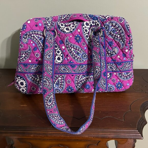VERA BRADLEY Zipper Top Ladies Tote Bag "Boysenberry" ~~ Retired - Picture 1 of 4